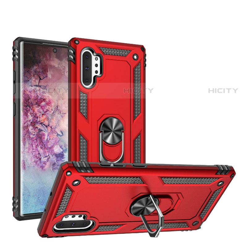 Funda Bumper Silicona y Plastico Mate Carcasa con Magnetico Anillo de dedo Soporte para Samsung Galaxy Note 10 Plus 5G