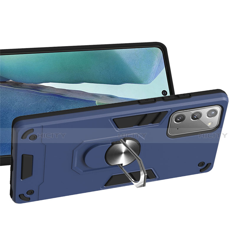 Funda Bumper Silicona y Plastico Mate Carcasa con Magnetico Anillo de dedo Soporte para Samsung Galaxy Note 20 Plus 5G