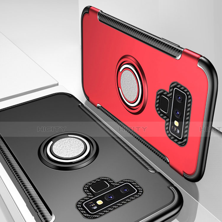 Funda Bumper Silicona y Plastico Mate Carcasa con Magnetico Anillo de dedo Soporte para Samsung Galaxy Note 9