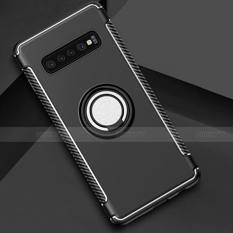 Funda Bumper Silicona y Plastico Mate Carcasa con Magnetico Anillo de dedo Soporte para Samsung Galaxy S10