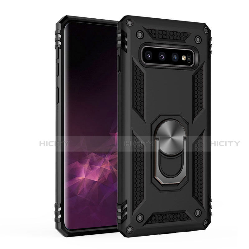 Funda Bumper Silicona y Plastico Mate Carcasa con Magnetico Anillo de dedo Soporte para Samsung Galaxy S10 Plus