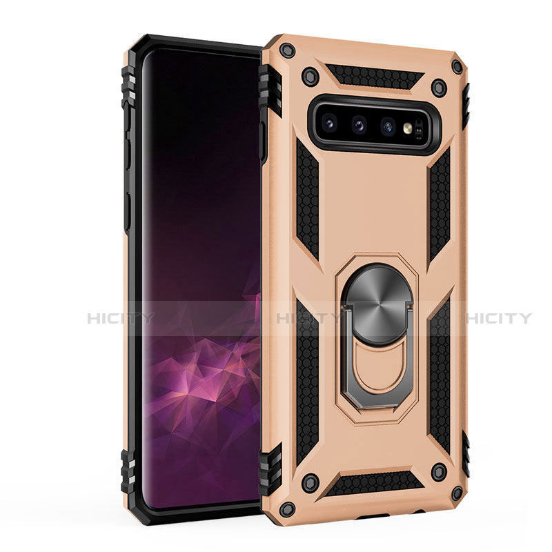 Funda Bumper Silicona y Plastico Mate Carcasa con Magnetico Anillo de dedo Soporte para Samsung Galaxy S10 Plus