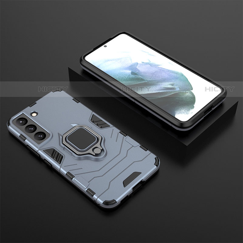 Funda Bumper Silicona y Plastico Mate Carcasa con Magnetico Anillo de dedo Soporte para Samsung Galaxy S21 FE 5G