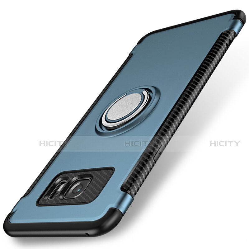 Funda Bumper Silicona y Plastico Mate Carcasa con Magnetico Anillo de dedo Soporte para Samsung Galaxy S7 Edge G935F