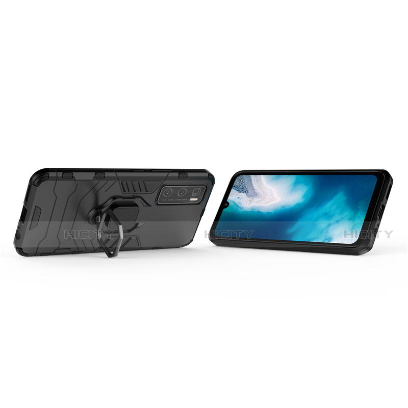 Funda Bumper Silicona y Plastico Mate Carcasa con Magnetico Anillo de dedo Soporte para Vivo V20 SE