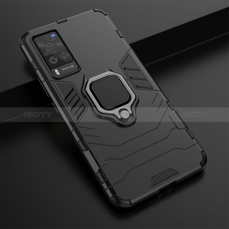 Funda Bumper Silicona y Plastico Mate Carcasa con Magnetico Anillo de dedo Soporte para Vivo X60 Pro 5G