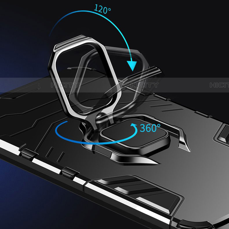 Funda Bumper Silicona y Plastico Mate Carcasa con Magnetico Anillo de dedo Soporte para Xiaomi Mi 10