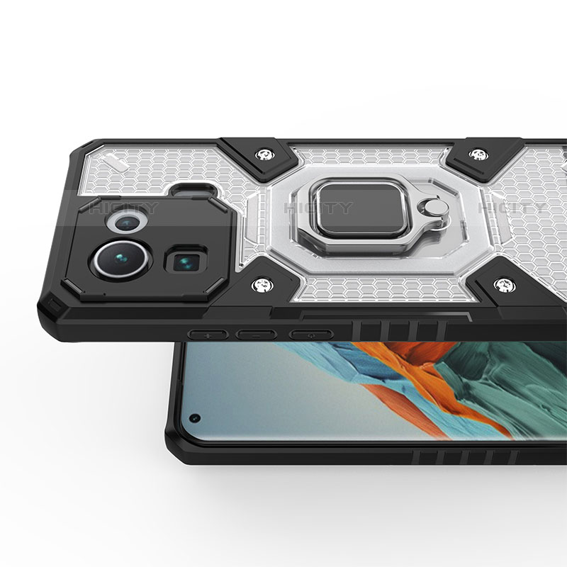 Funda Bumper Silicona y Plastico Mate Carcasa con Magnetico Anillo de dedo Soporte para Xiaomi Mi 11 Pro 5G