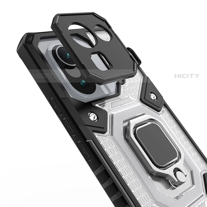 Funda Bumper Silicona y Plastico Mate Carcasa con Magnetico Anillo de dedo Soporte para Xiaomi Mi 11 Pro 5G