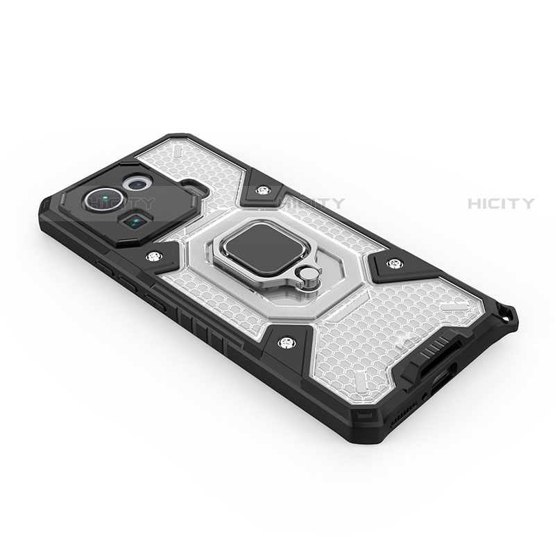 Funda Bumper Silicona y Plastico Mate Carcasa con Magnetico Anillo de dedo Soporte para Xiaomi Mi 11 Pro 5G