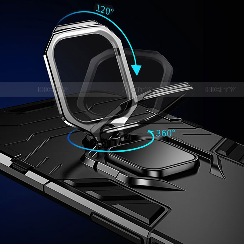Funda Bumper Silicona y Plastico Mate Carcasa con Magnetico Anillo de dedo Soporte para Xiaomi Mi 12 Ultra 5G