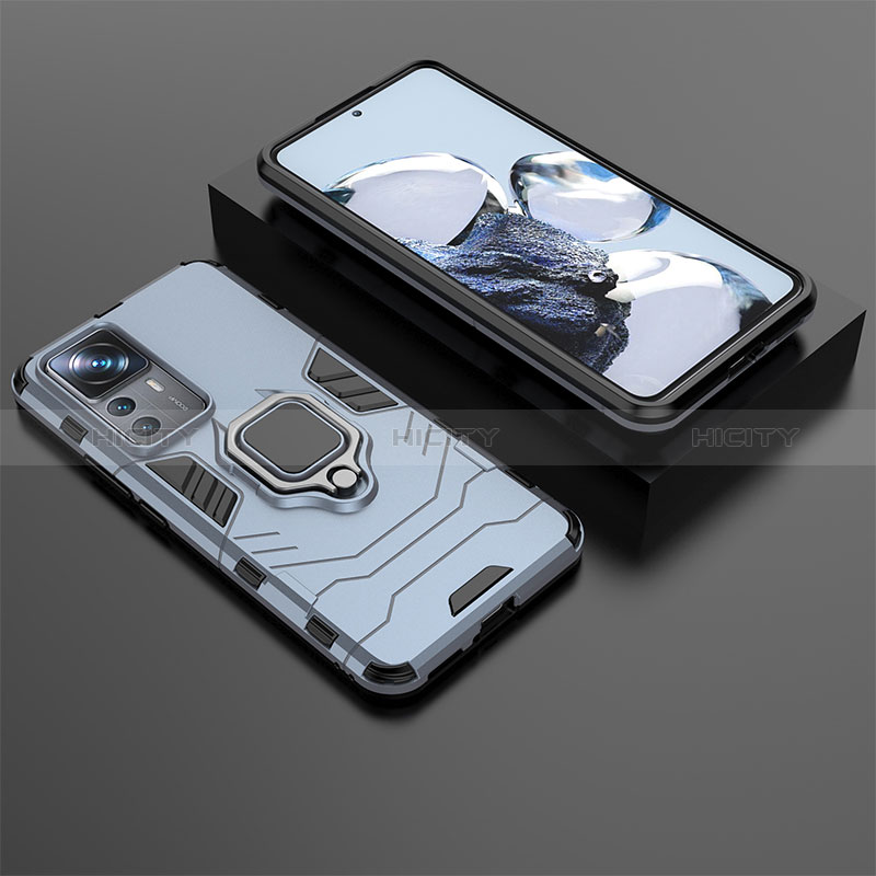 Funda Bumper Silicona y Plastico Mate Carcasa con Magnetico Anillo de dedo Soporte para Xiaomi Mi 12T 5G
