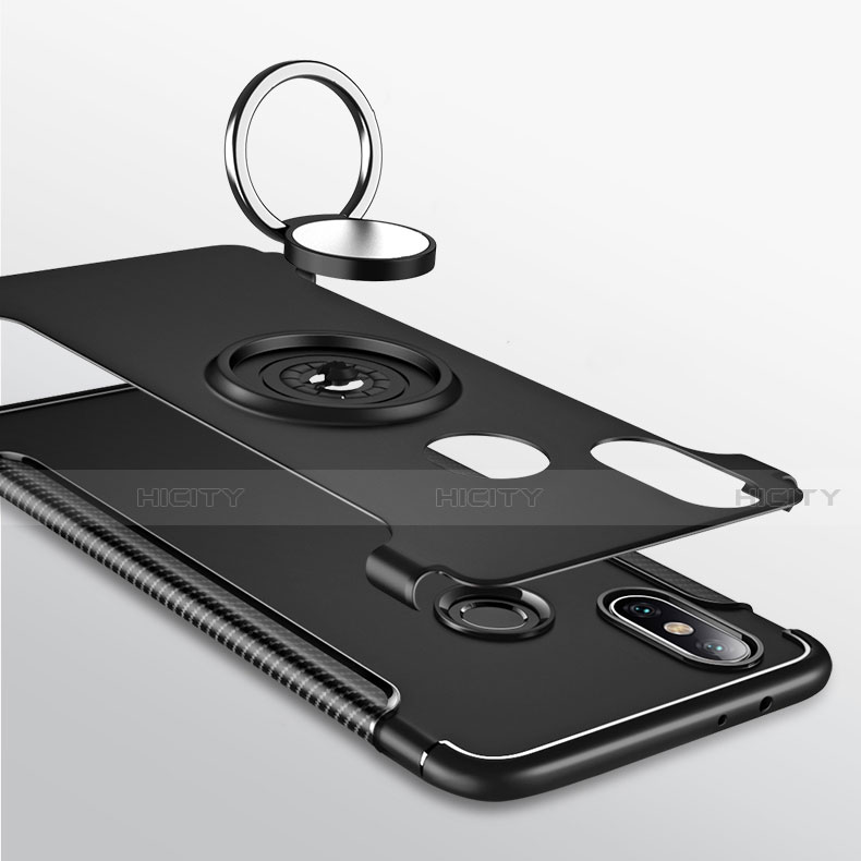 Funda Bumper Silicona y Plastico Mate Carcasa con Magnetico Anillo de dedo Soporte para Xiaomi Mi 8