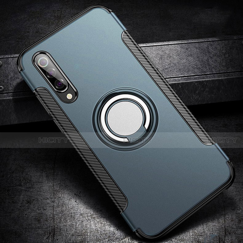 Funda Bumper Silicona y Plastico Mate Carcasa con Magnetico Anillo de dedo Soporte para Xiaomi Mi 9 Lite