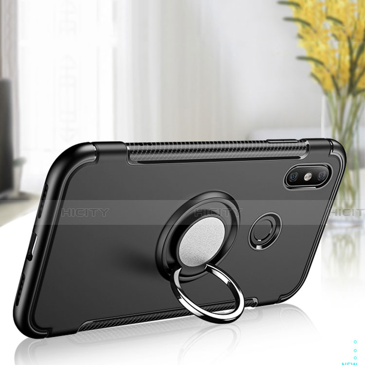 Funda Bumper Silicona y Plastico Mate Carcasa con Magnetico Anillo de dedo Soporte para Xiaomi Mi A2 Lite