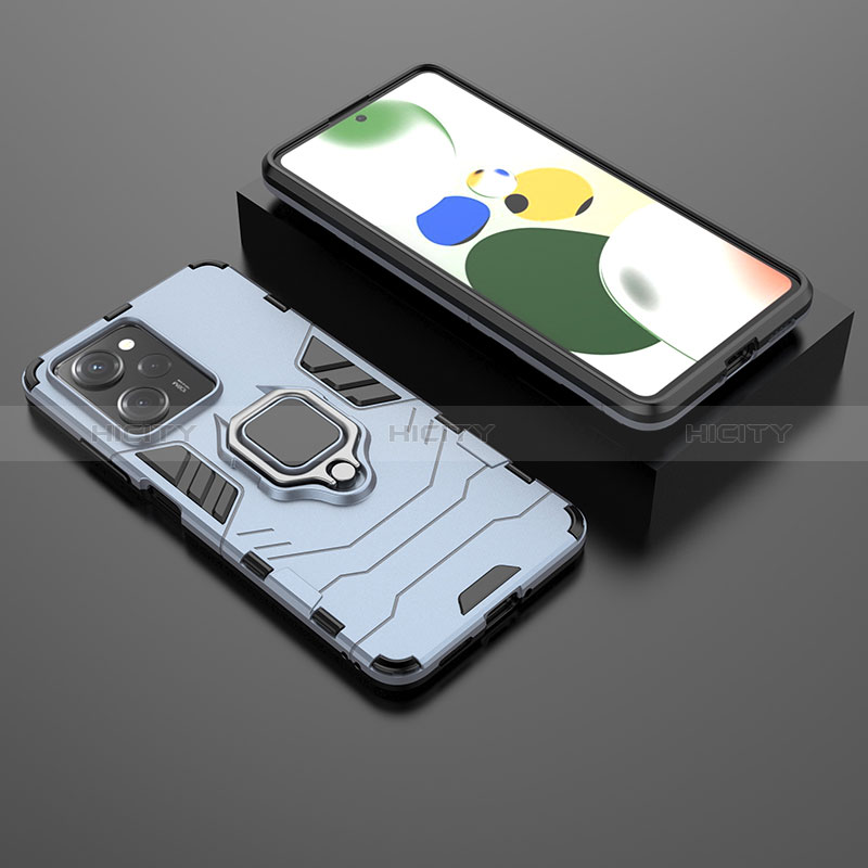 Funda Bumper Silicona y Plastico Mate Carcasa con Magnetico Anillo de dedo Soporte para Xiaomi Poco X5 Pro 5G