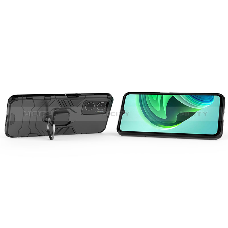 Funda Bumper Silicona y Plastico Mate Carcasa con Magnetico Anillo de dedo Soporte para Xiaomi Redmi 10 5G