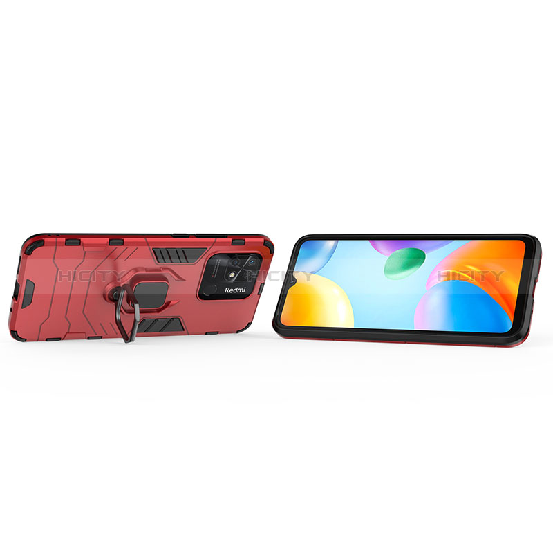 Funda Bumper Silicona y Plastico Mate Carcasa con Magnetico Anillo de dedo Soporte para Xiaomi Redmi 10 India