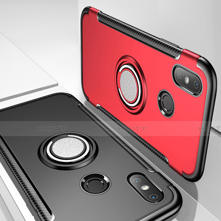 Funda Bumper Silicona y Plastico Mate Carcasa con Magnetico Anillo de dedo Soporte para Xiaomi Redmi 6 Pro