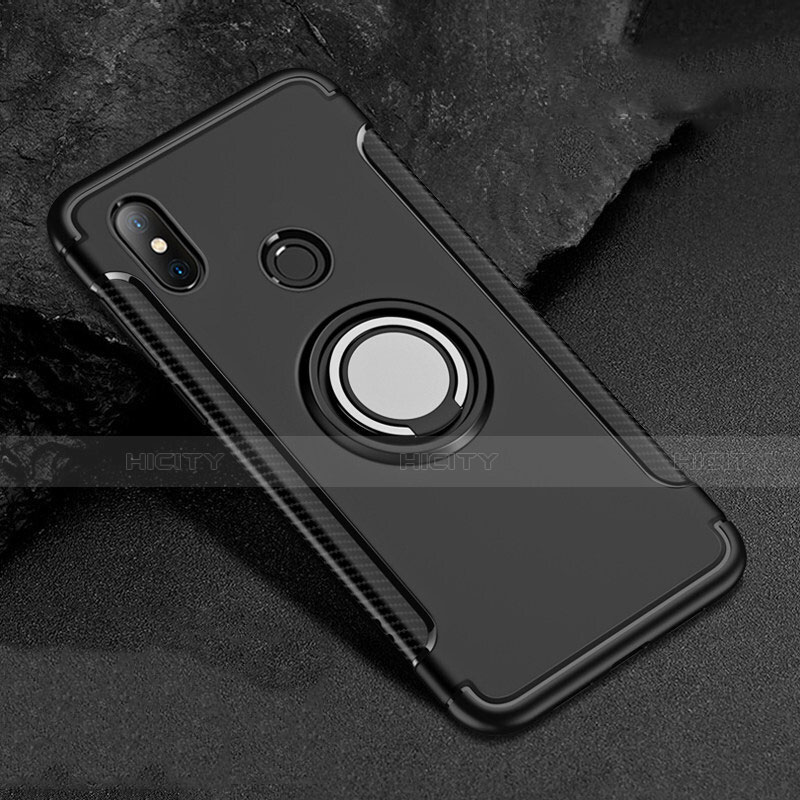 Funda Bumper Silicona y Plastico Mate Carcasa con Magnetico Anillo de dedo Soporte para Xiaomi Redmi 6 Pro