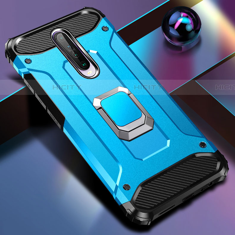 Funda Bumper Silicona y Plastico Mate Carcasa con Magnetico Anillo de dedo Soporte para Xiaomi Redmi K30i 5G