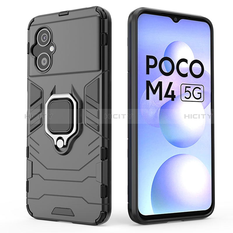 Funda Bumper Silicona y Plastico Mate Carcasa con Magnetico Anillo de dedo Soporte para Xiaomi Redmi Note 11R 5G