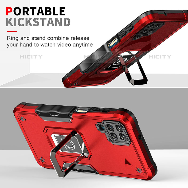 Funda Bumper Silicona y Plastico Mate Carcasa con Magnetico Anillo de dedo Soporte QW1 para Samsung Galaxy M53 5G