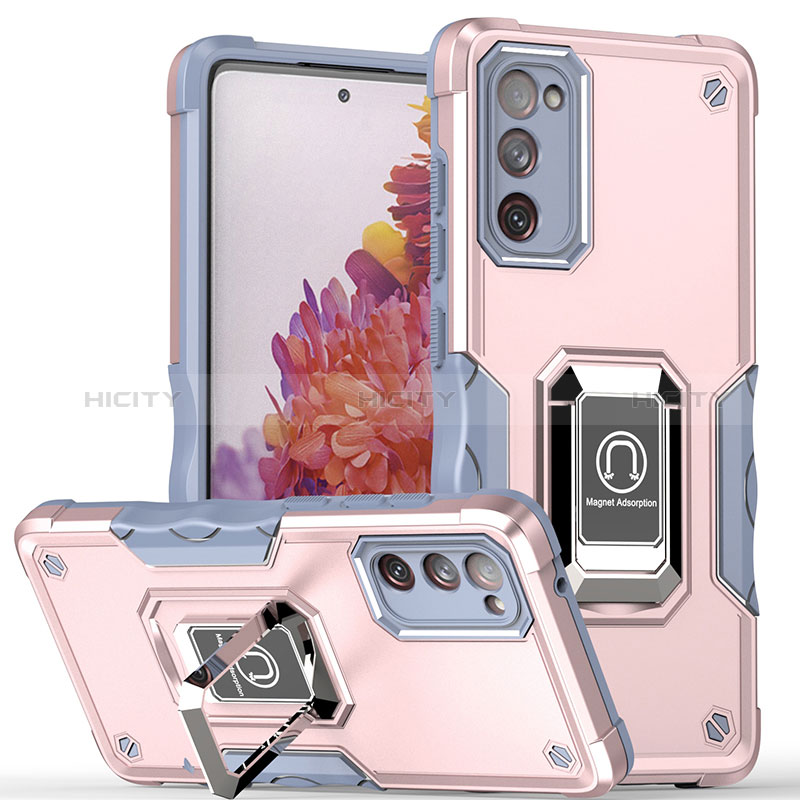 Funda Bumper Silicona y Plastico Mate Carcasa con Magnetico Anillo de dedo Soporte QW1 para Samsung Galaxy S20 FE (2022) 5G