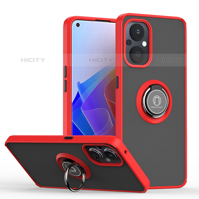 Funda Bumper Silicona y Plastico Mate Carcasa con Magnetico Anillo de dedo Soporte QW2 para OnePlus Nord N20 5G