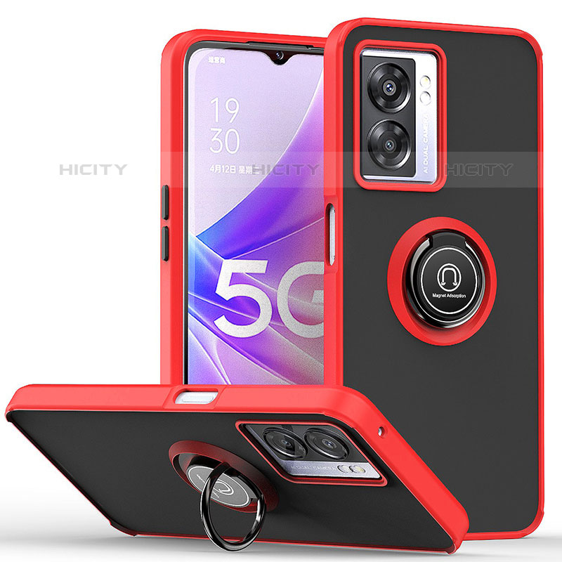 Funda Bumper Silicona y Plastico Mate Carcasa con Magnetico Anillo de dedo Soporte QW2 para OnePlus Nord N300 5G