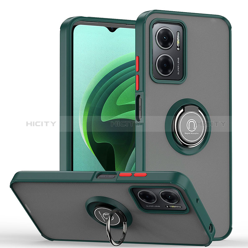 Funda Bumper Silicona y Plastico Mate Carcasa con Magnetico Anillo de dedo Soporte QW2 para Xiaomi Redmi 10 Prime Plus 5G