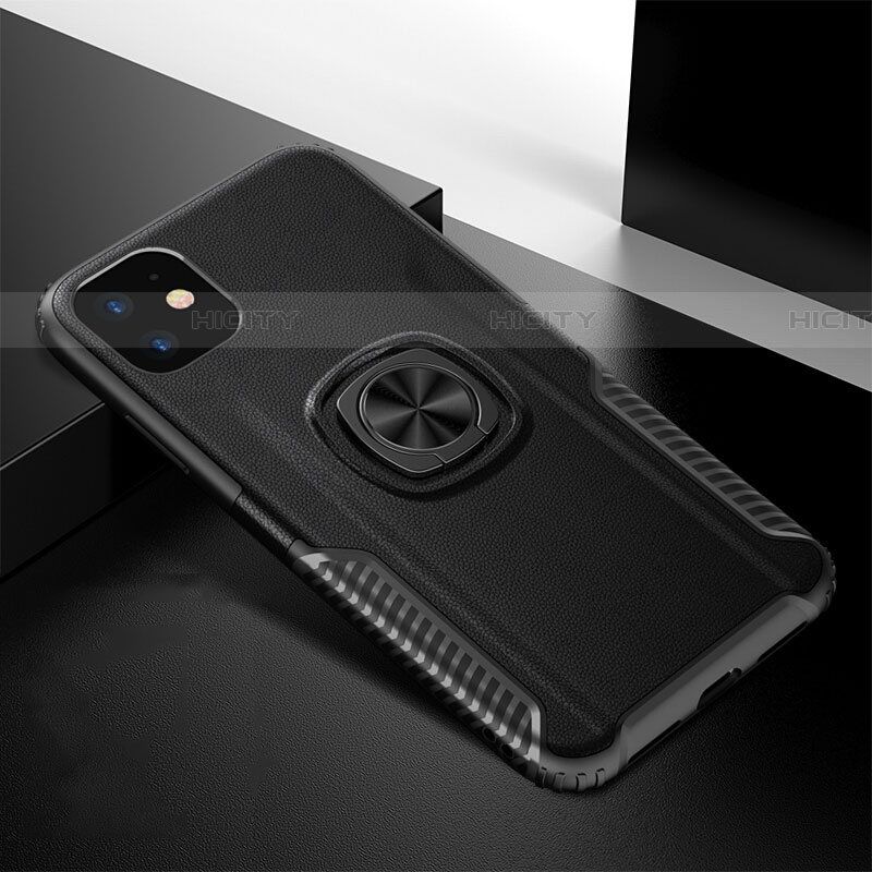 Funda Bumper Silicona y Plastico Mate Carcasa con Magnetico Anillo de dedo Soporte R01 para Apple iPhone 11