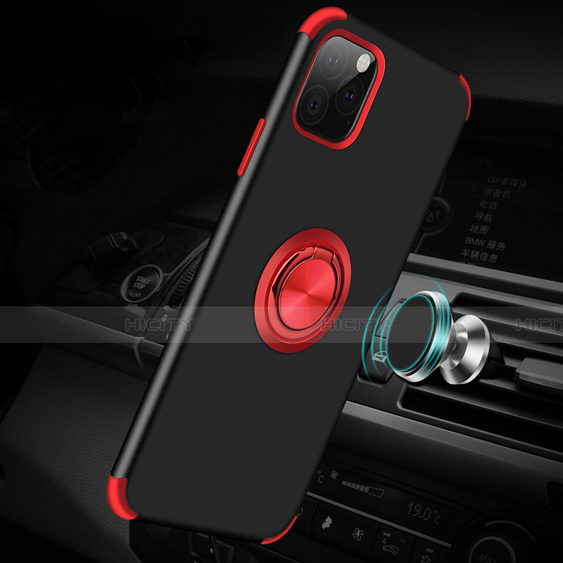 Funda Bumper Silicona y Plastico Mate Carcasa con Magnetico Anillo de dedo Soporte R01 para Apple iPhone 11 Pro Max