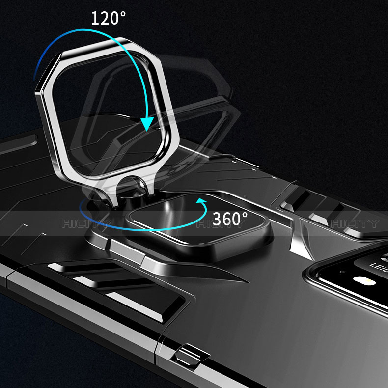 Funda Bumper Silicona y Plastico Mate Carcasa con Magnetico Anillo de dedo Soporte R01 para Huawei Honor X10 5G