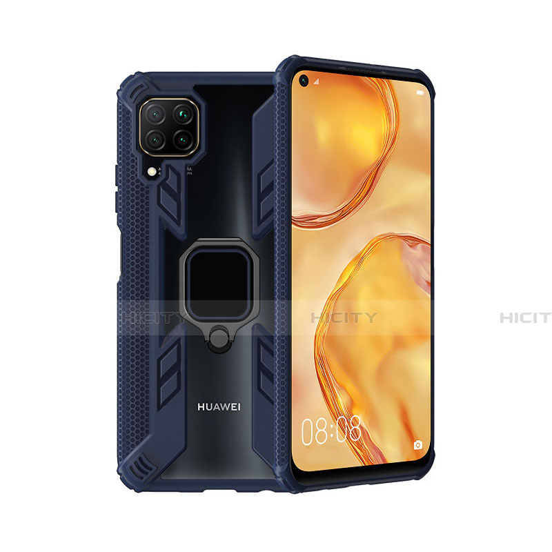 Funda Bumper Silicona y Plastico Mate Carcasa con Magnetico Anillo de dedo Soporte R01 para Huawei P40 Lite