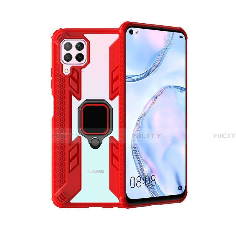 Funda Bumper Silicona y Plastico Mate Carcasa con Magnetico Anillo de dedo Soporte R01 para Huawei P40 Lite