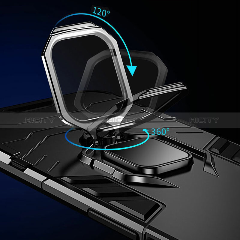 Funda Bumper Silicona y Plastico Mate Carcasa con Magnetico Anillo de dedo Soporte R01 para Samsung Galaxy A12 5G