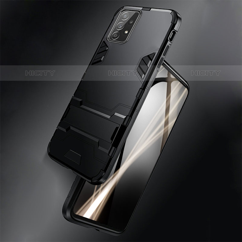 Funda Bumper Silicona y Plastico Mate Carcasa con Magnetico Anillo de dedo Soporte R01 para Samsung Galaxy M32 5G