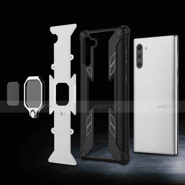 Funda Bumper Silicona y Plastico Mate Carcasa con Magnetico Anillo de dedo Soporte R01 para Samsung Galaxy Note 10 5G