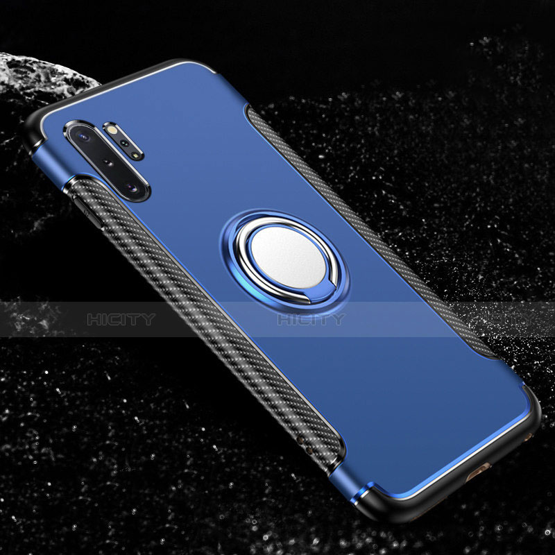 Funda Bumper Silicona y Plastico Mate Carcasa con Magnetico Anillo de dedo Soporte R01 para Samsung Galaxy Note 10 Plus