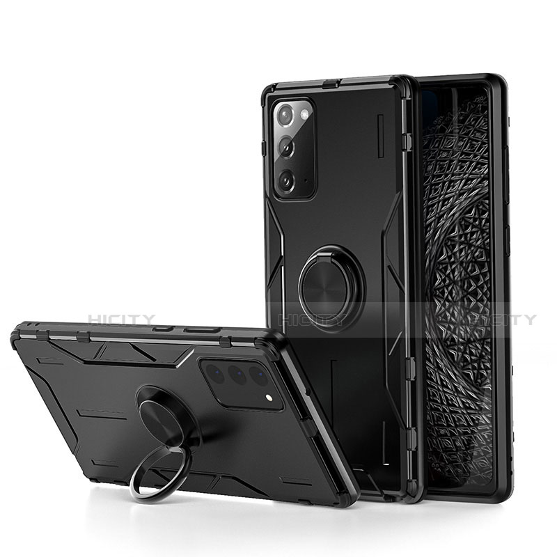 Funda Bumper Silicona y Plastico Mate Carcasa con Magnetico Anillo de dedo Soporte R01 para Samsung Galaxy Note 20 5G