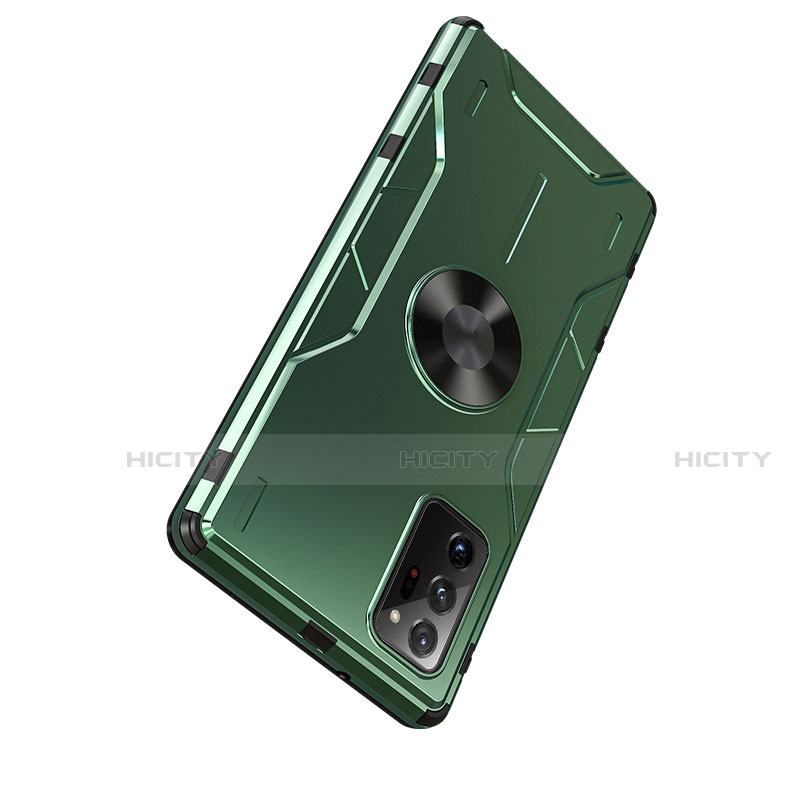 Funda Bumper Silicona y Plastico Mate Carcasa con Magnetico Anillo de dedo Soporte R01 para Samsung Galaxy Note 20 Ultra 5G