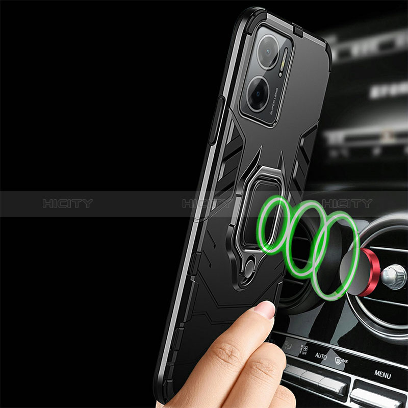 Funda Bumper Silicona y Plastico Mate Carcasa con Magnetico Anillo de dedo Soporte R01 para Xiaomi Redmi 10 Prime Plus 5G