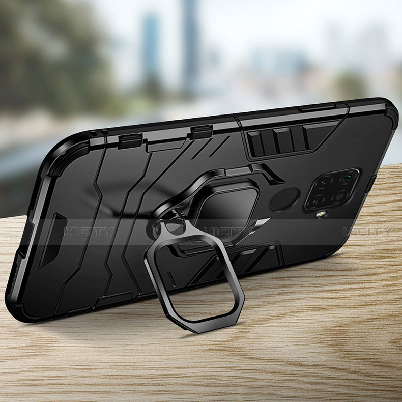Funda Bumper Silicona y Plastico Mate Carcasa con Magnetico Anillo de dedo Soporte R01 para Xiaomi Redmi 10X 4G
