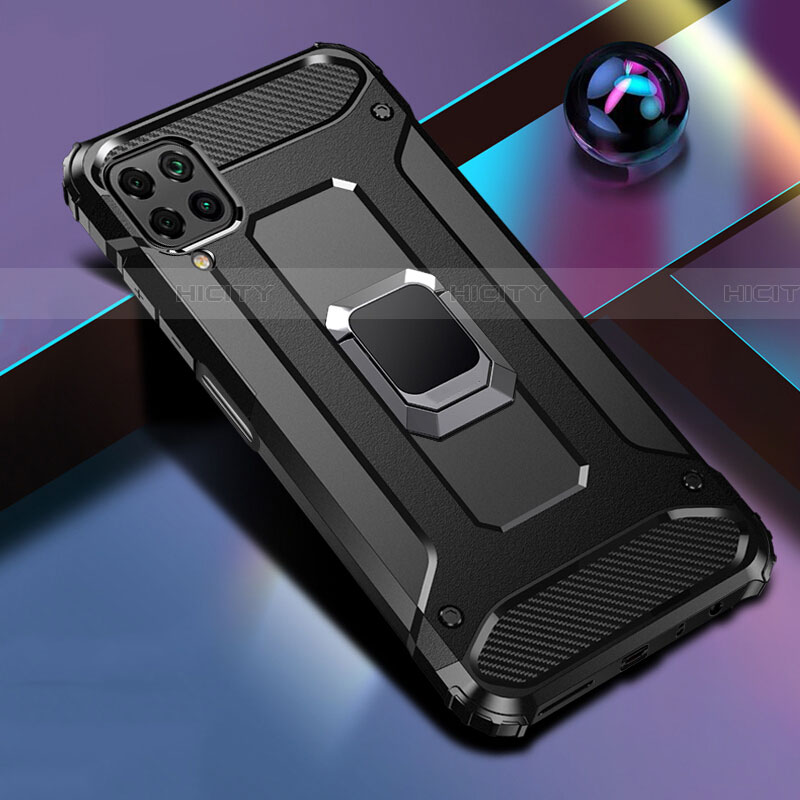 Funda Bumper Silicona y Plastico Mate Carcasa con Magnetico Anillo de dedo Soporte R02 para Huawei P40 Lite