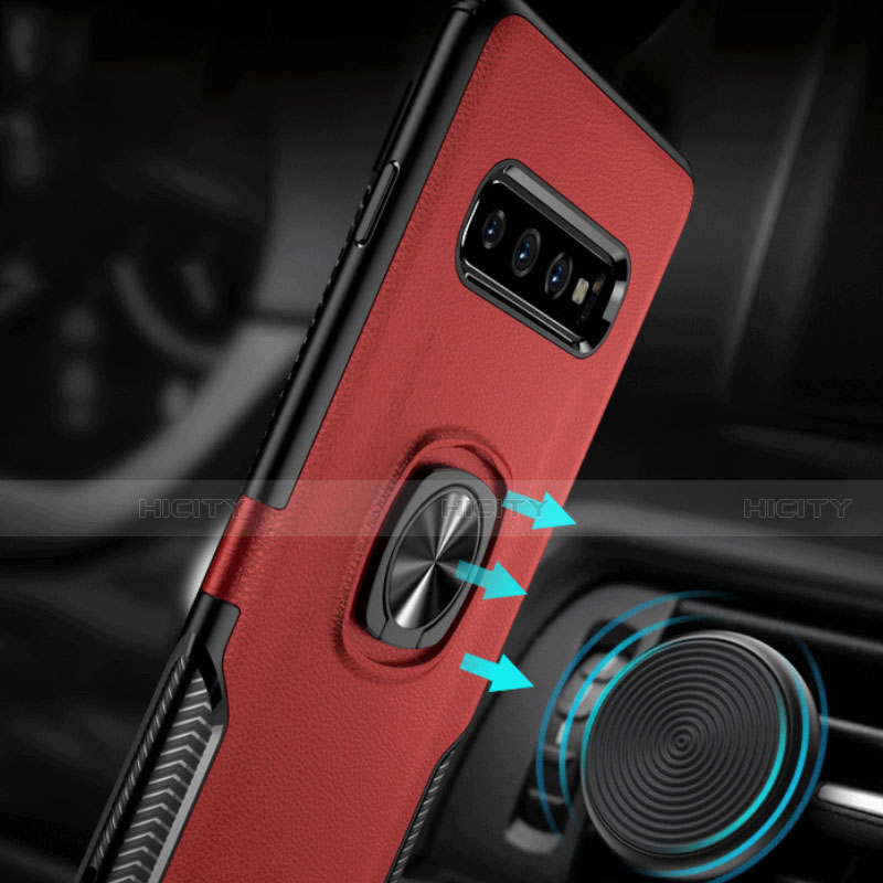 Funda Bumper Silicona y Plastico Mate Carcasa con Magnetico Anillo de dedo Soporte R02 para Samsung Galaxy S10