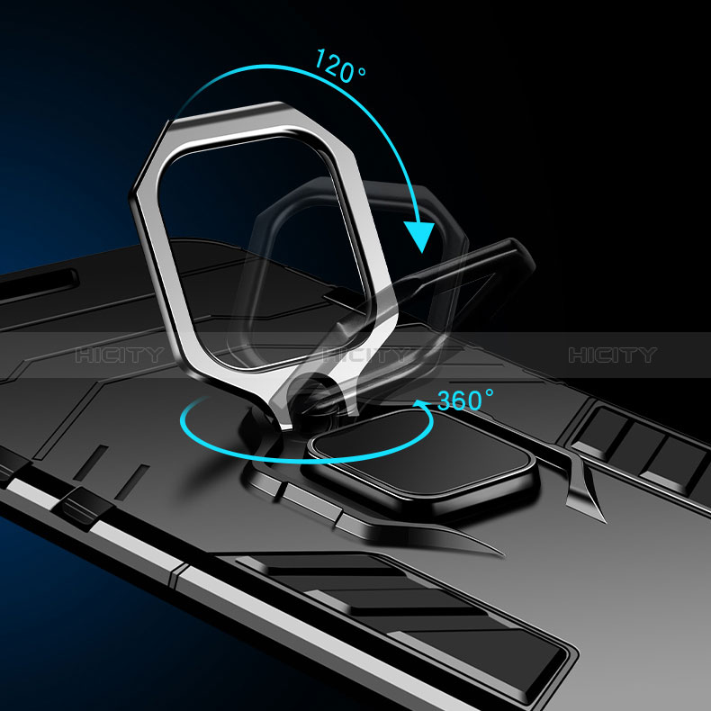 Funda Bumper Silicona y Plastico Mate Carcasa con Magnetico Anillo de dedo Soporte R02 para Xiaomi Mi 13 5G