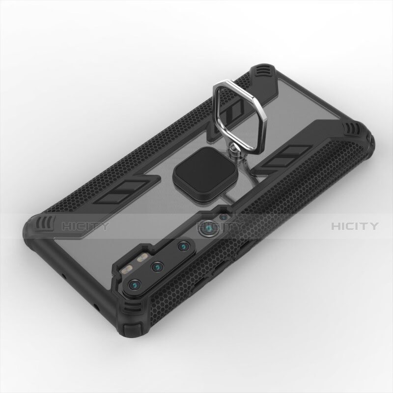 Funda Bumper Silicona y Plastico Mate Carcasa con Magnetico Anillo de dedo Soporte R02 para Xiaomi Mi Note 10