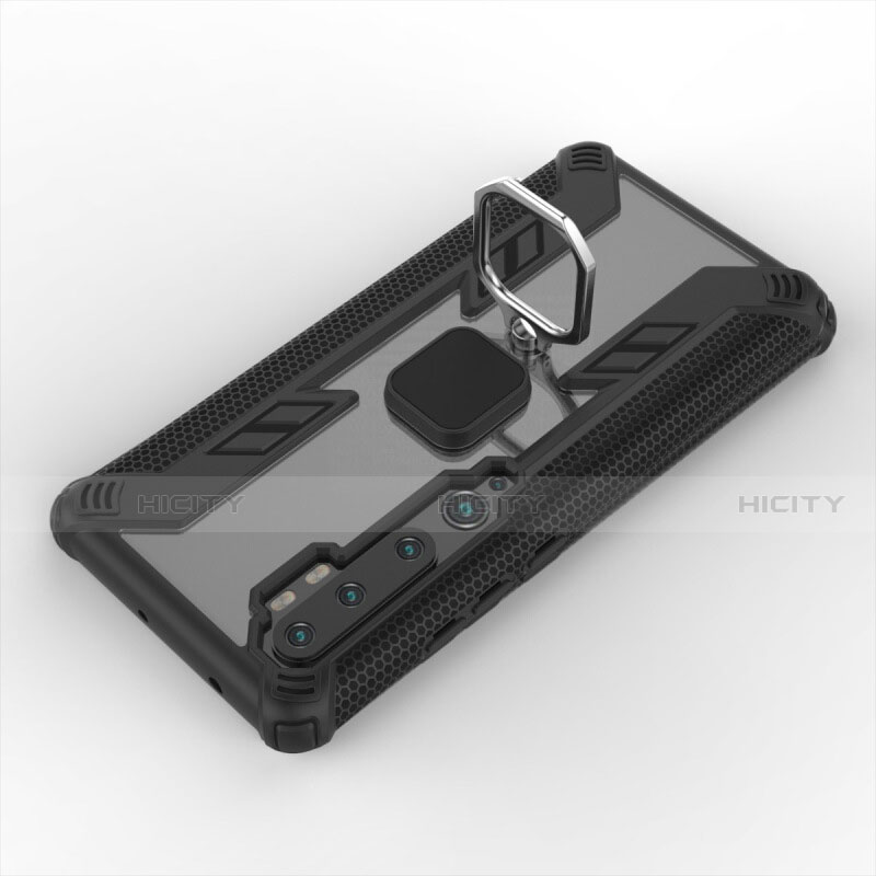 Funda Bumper Silicona y Plastico Mate Carcasa con Magnetico Anillo de dedo Soporte R02 para Xiaomi Mi Note 10 Pro