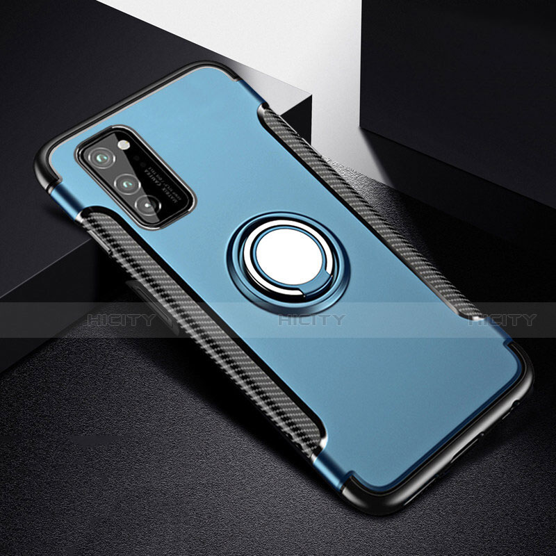 Funda Bumper Silicona y Plastico Mate Carcasa con Magnetico Anillo de dedo Soporte R03 para Huawei Honor View 30 5G